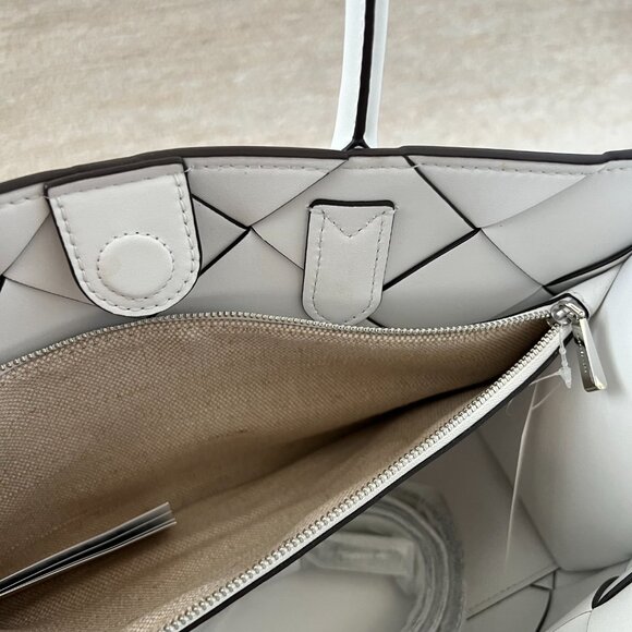 NWT Michael Kors Scarlett Medium Woven Leather Satchel Purse Bag - Picture 8 of 15